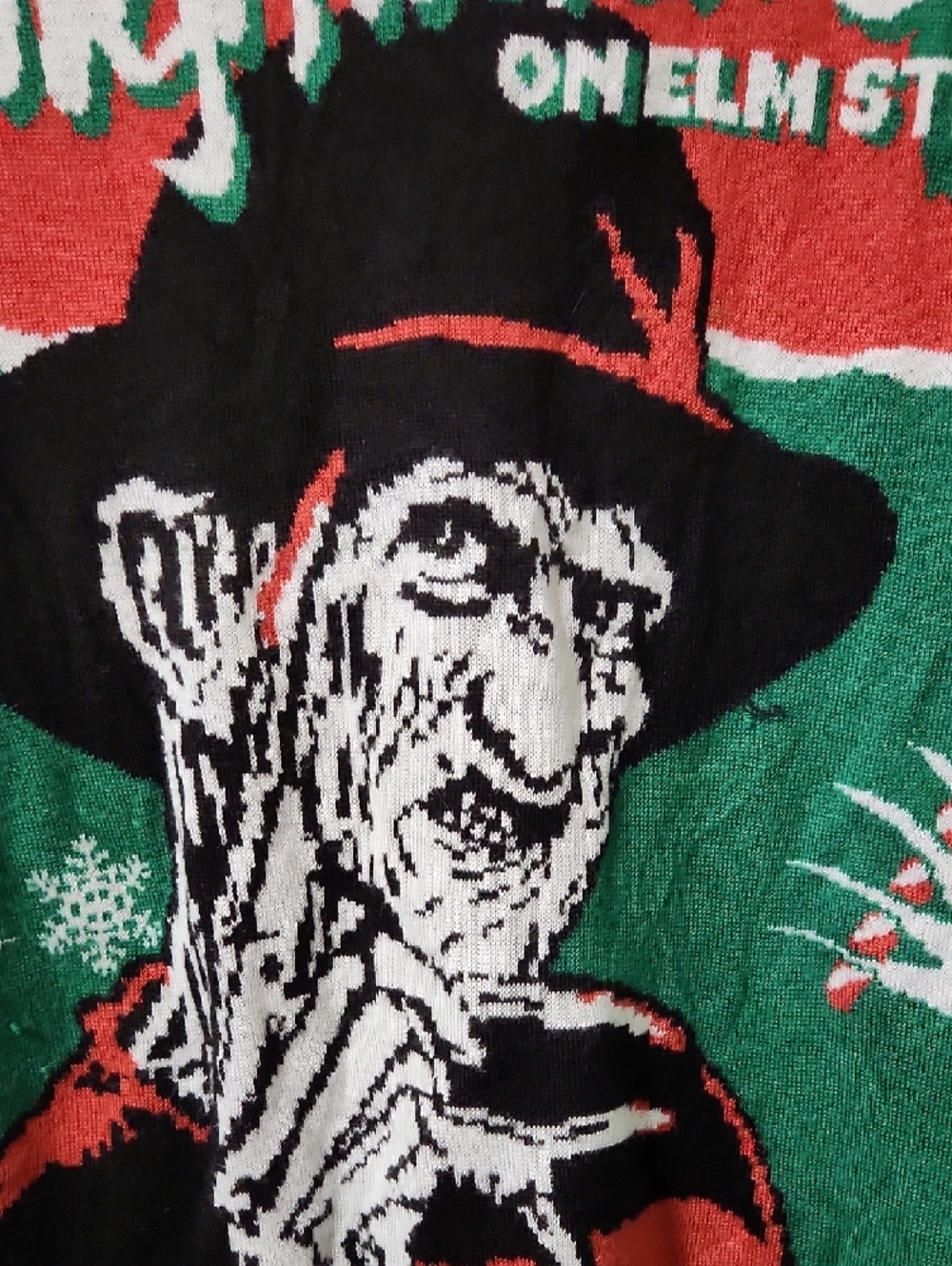 A Nightmare on Elm Street Men's Green & Red Graphic Sweater - Picture 3 of 5